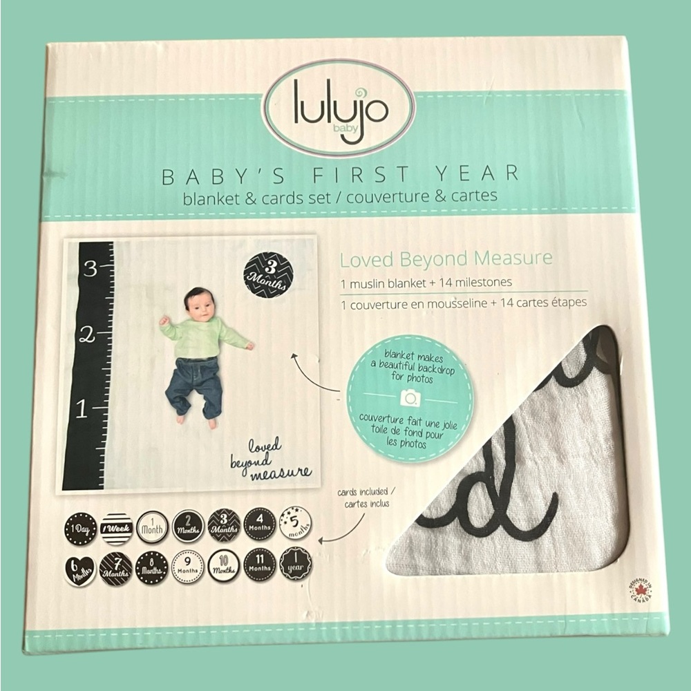 Baby's First Year Milestone Blanket & Card Set Loved Beyond Measure Ruler